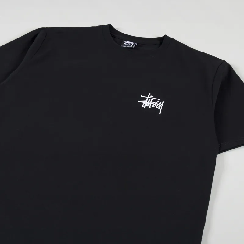 Stussy Basic Pigment Dyed T Shirt Black-3