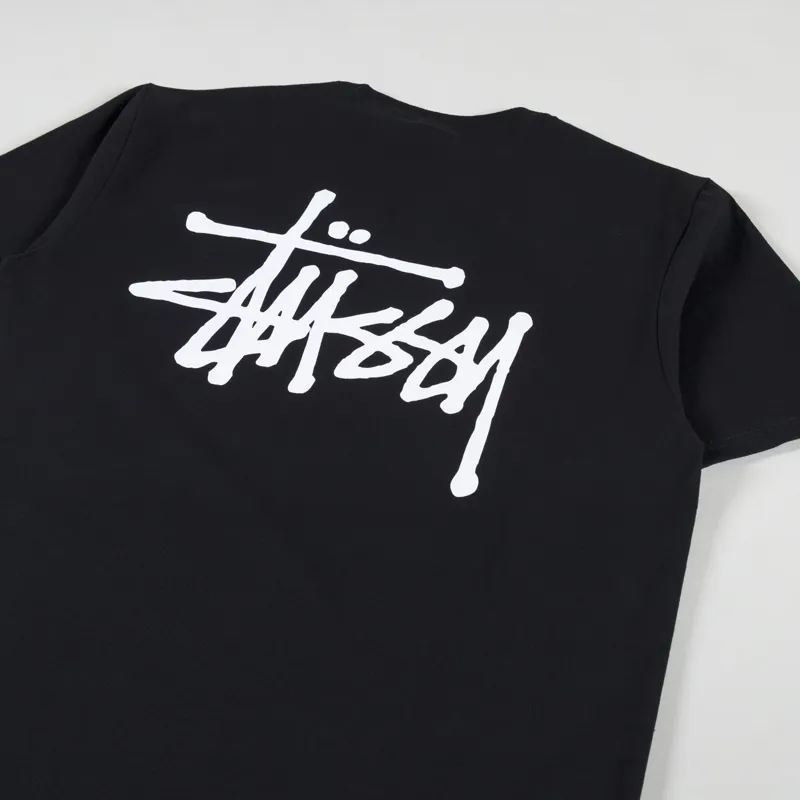 Stussy Basic Pigment Dyed T Shirt Black-2