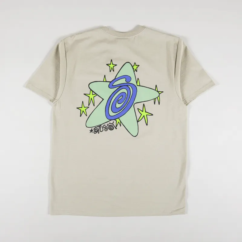 Stussy Mens Graphic Printed Galaxy Short Sleeve Tee T Shirt