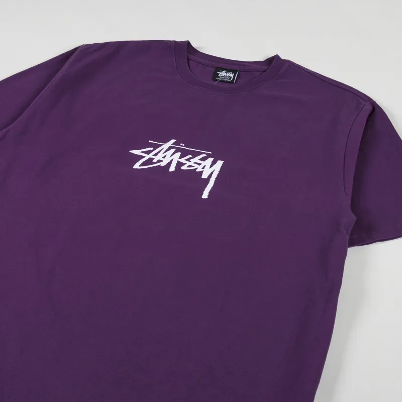 Stussy Small Stock Pigment Dyed T Shirt Purple-1
