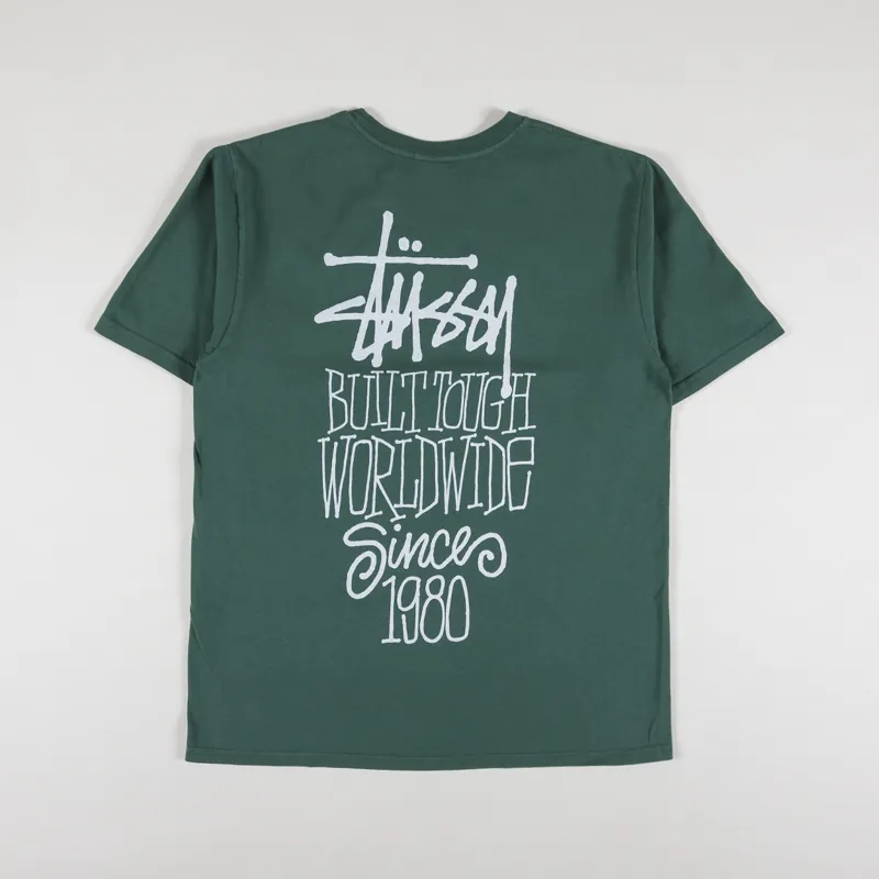 Stussy Mens Built Tough Pigment Dyed Oversized T Shirt Tee