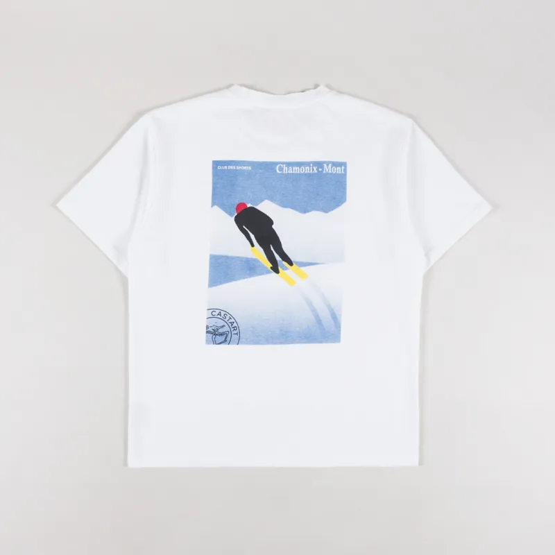 Castart Mens Graphic Printed Northpeak T Shirt Tee White
