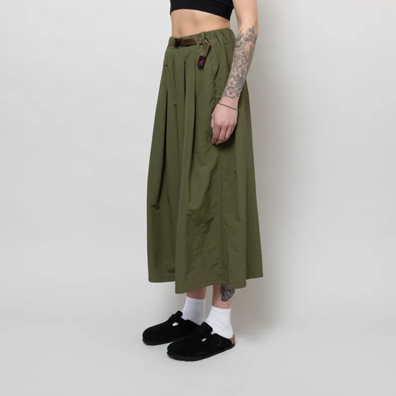 Gramicci Womens Nylon Flare Pant Olive-1