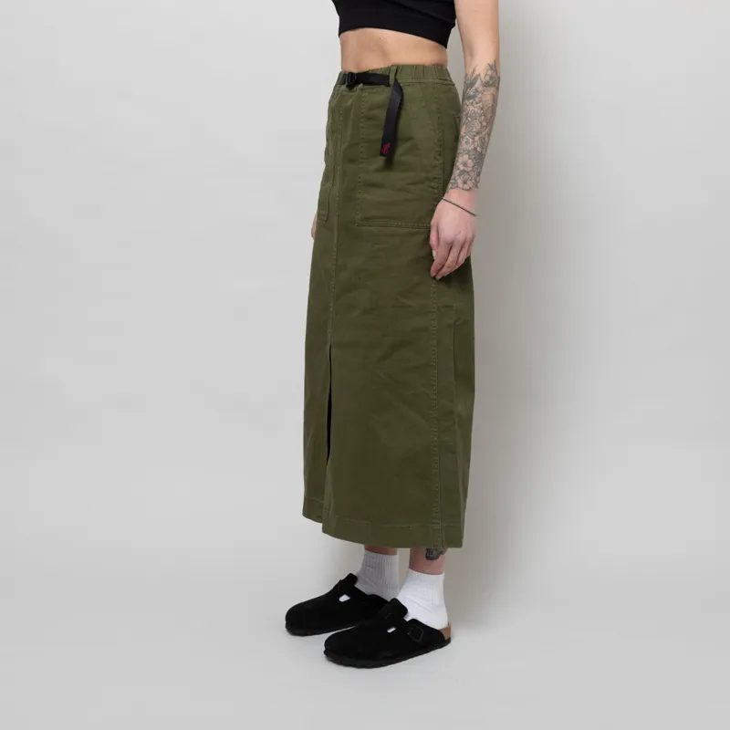 Gramicci Womens Long Baker Skirt Olive-1