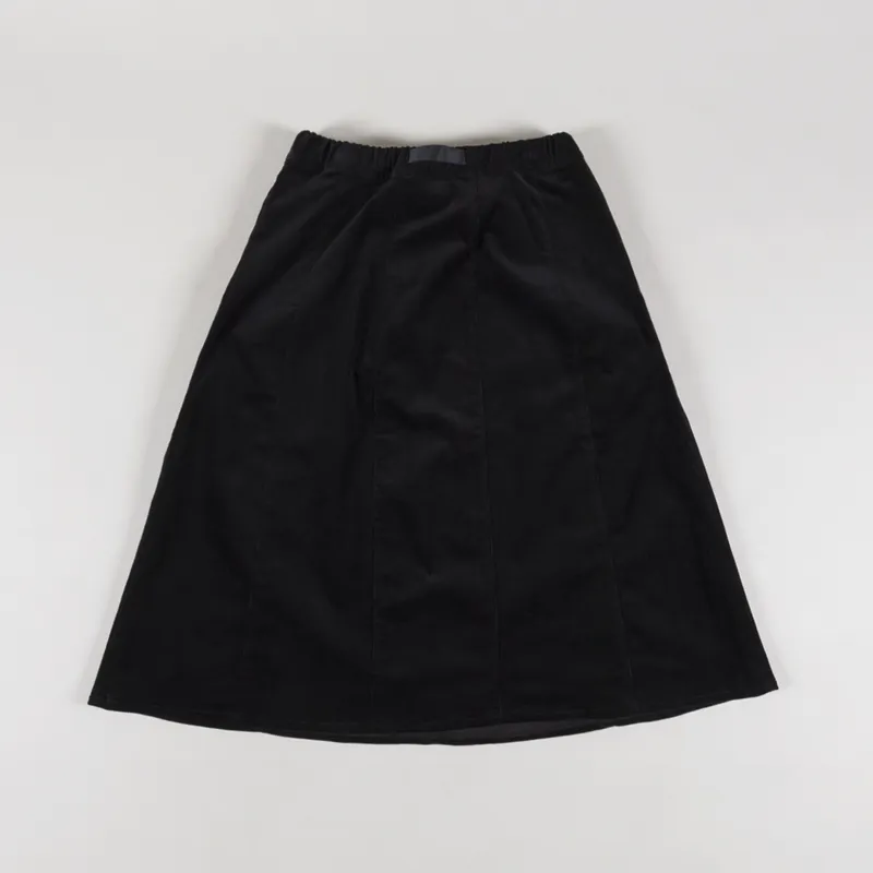 Gramicci Womens Corduroy Paneled Midi Skirt Black-1
