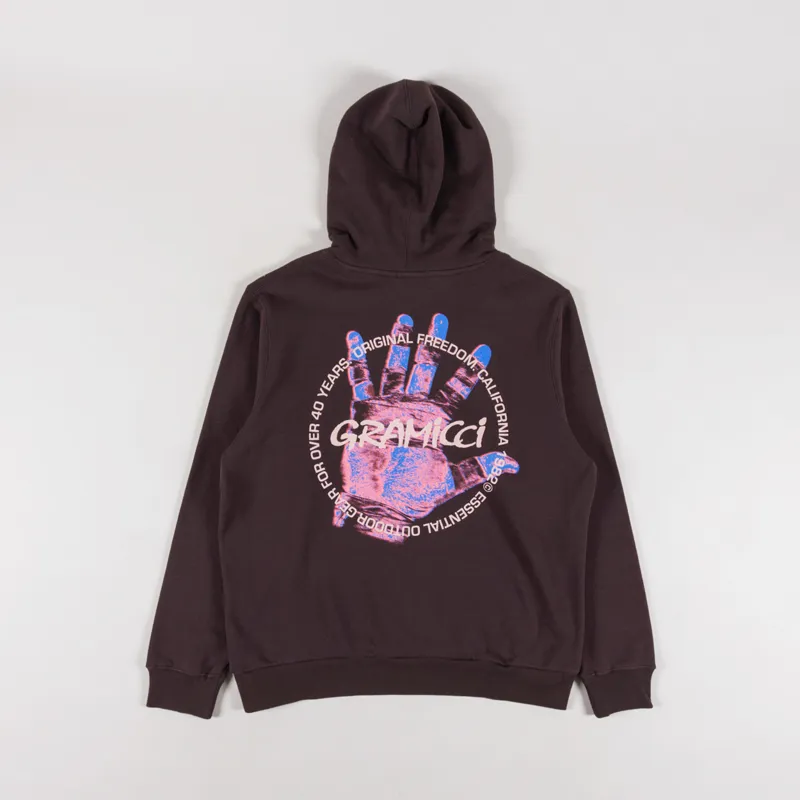 Gramicci Climbers Hand Hooded Sweatshirt Dark Brown