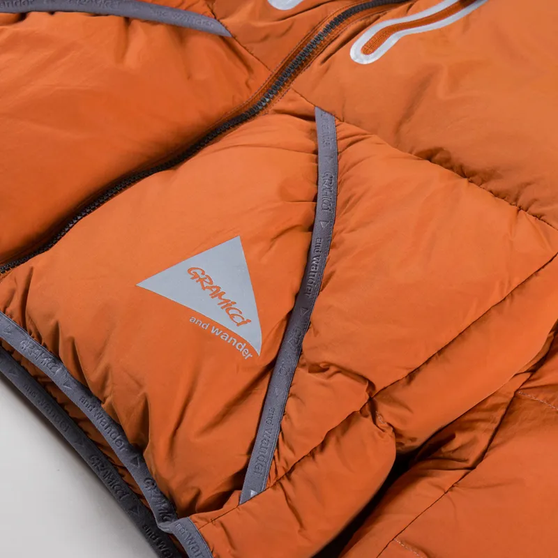 Gramicci x And Wander Down Jacket Orange-9