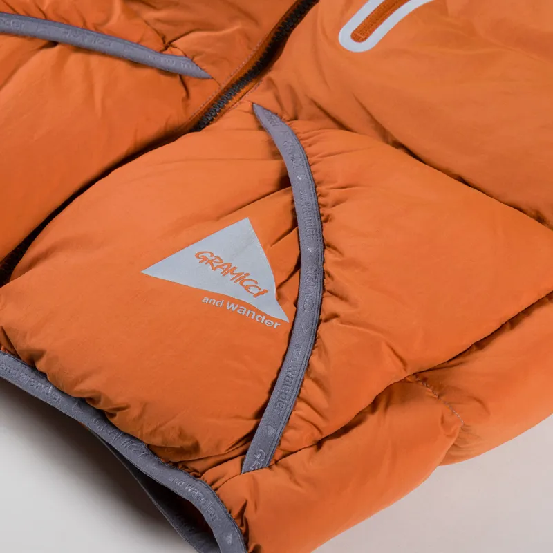 Gramicci x And Wander Down Vest Orange-7