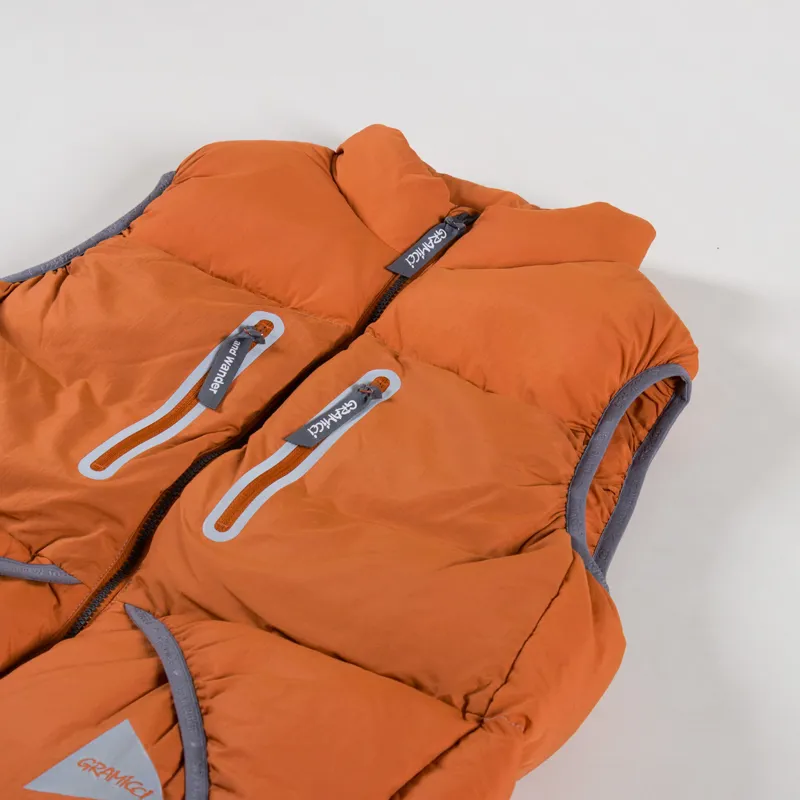 Gramicci x And Wander Down Vest Orange-3