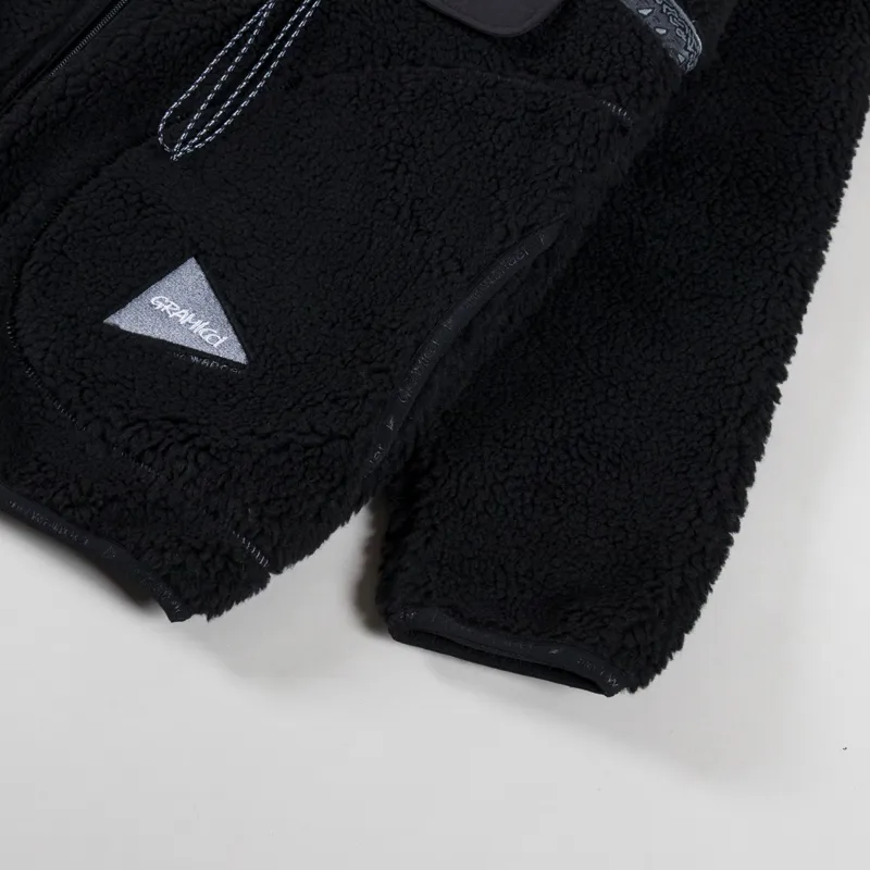 Gramicci x And Wander JQ Tape Fleece Jacket Black-10