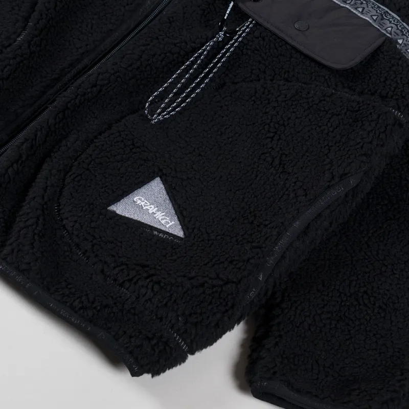 Gramicci x And Wander JQ Tape Fleece Jacket Black-8