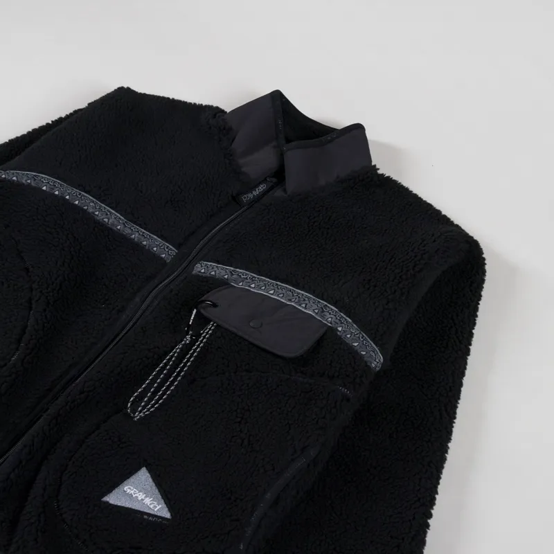Gramicci x And Wander JQ Tape Fleece Jacket Black-2