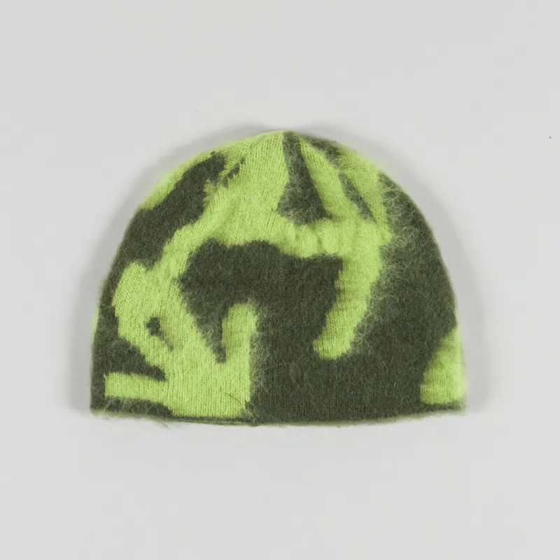 Gramicci Mohair Burly Runningman Beanie Chartreuse