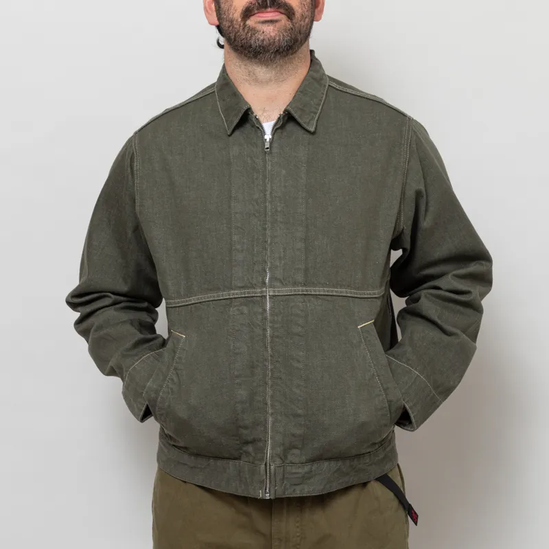 Gramicci Japanese Slub Denim Jacket Dark Sage-1
