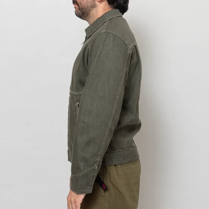 Gramicci Japanese Slub Denim Jacket Dark Sage-3