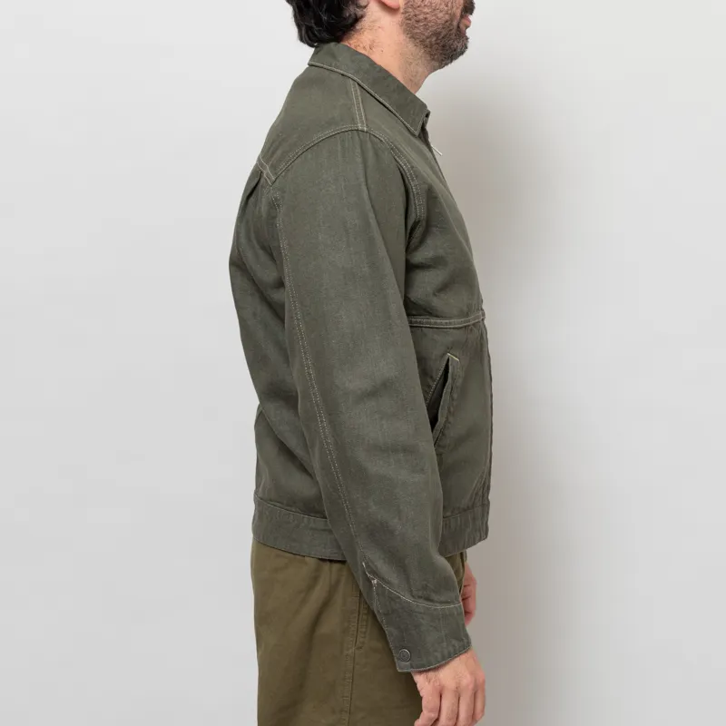Gramicci Japanese Slub Denim Jacket Dark Sage-5