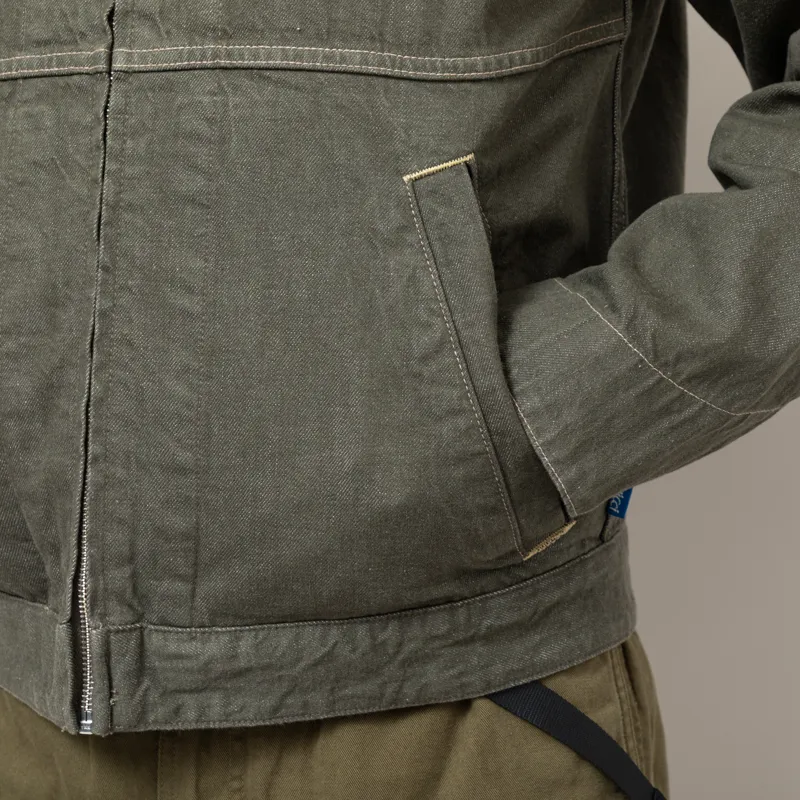 Gramicci Japanese Slub Denim Jacket Dark Sage-8