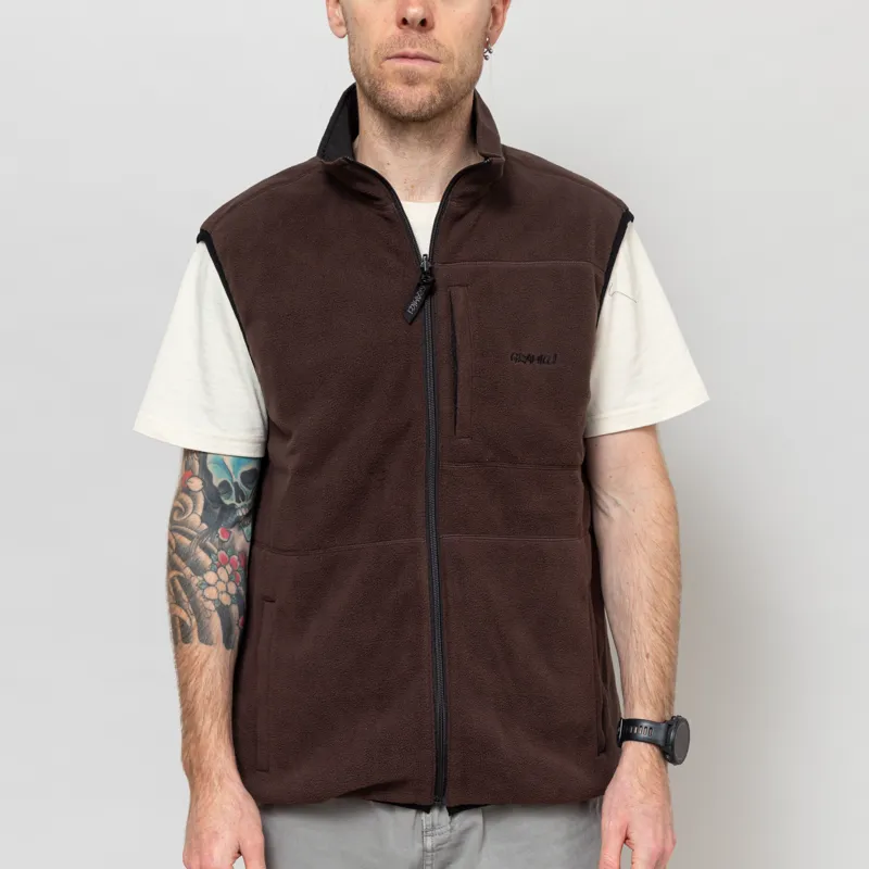 Gramicci Thermal Fleece Reversible Vest Tobacco