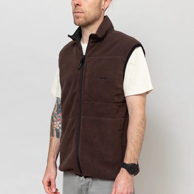Gramicci Thermal Fleece Reversible Vest Tobacco-2