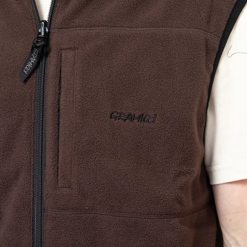 Gramicci Thermal Fleece Reversible Vest Tobacco-10
