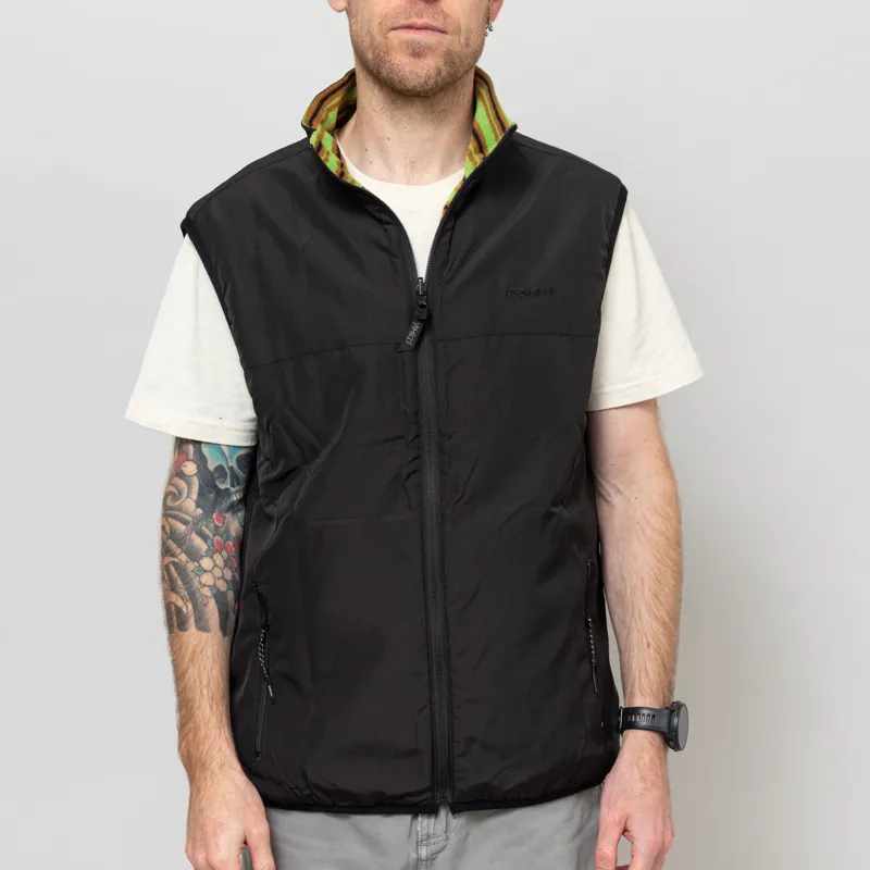 Gramicci Thermal Fleece Reversible Vest Chartreuse Stripe-1