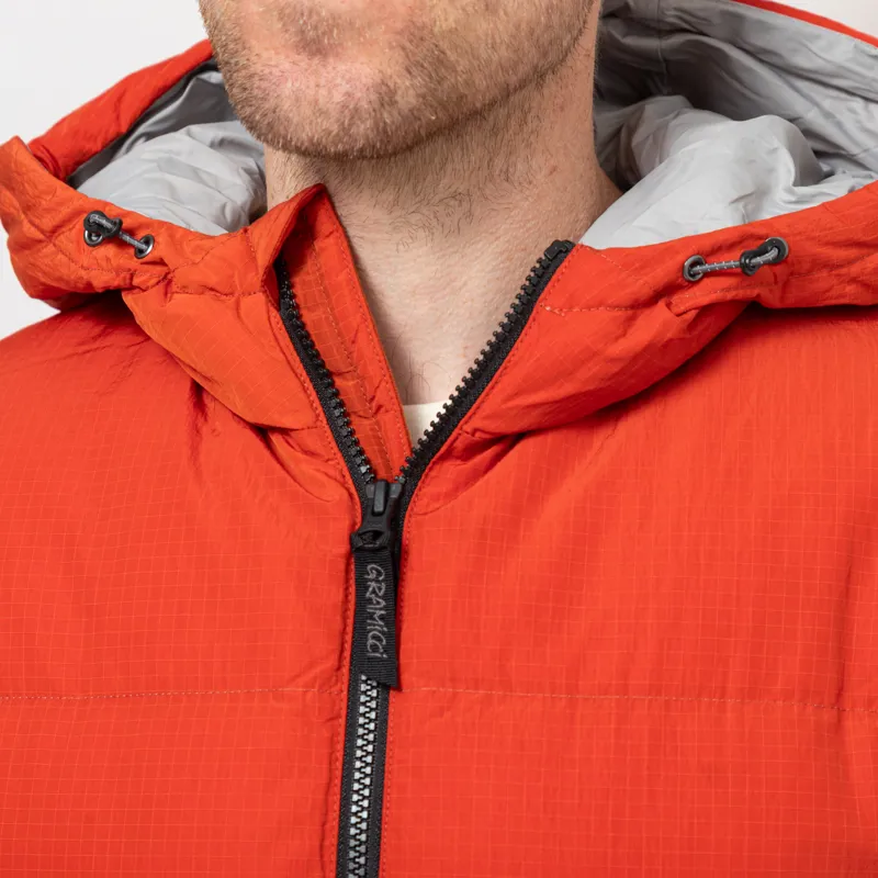 Gramicci Down Puffer Hooded Jacket Burnt Red-6