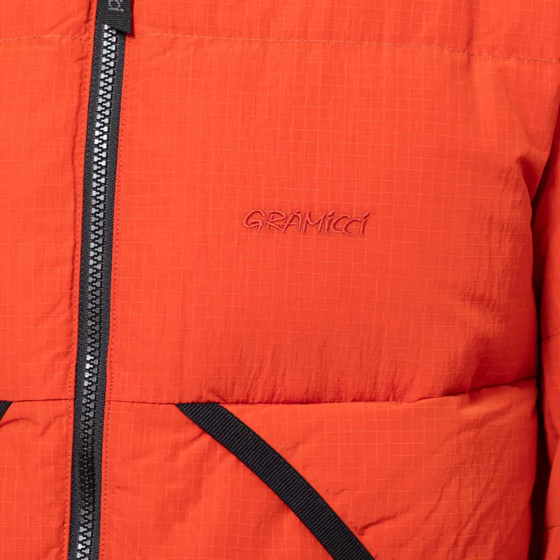 Gramicci Down Puffer Hooded Jacket Burnt Red-11