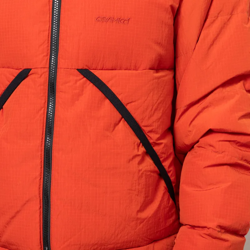 Gramicci Down Puffer Hooded Jacket Burnt Red-7