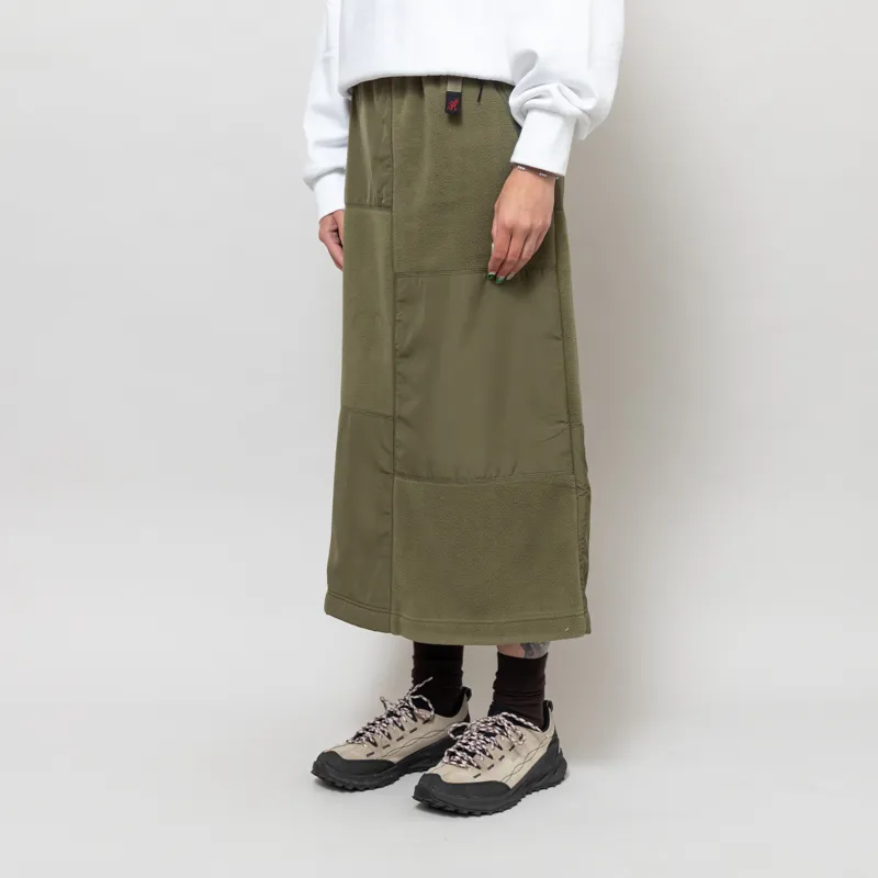 Gramicci Womens Thermal Fleece Patch Skirt Olive-1
