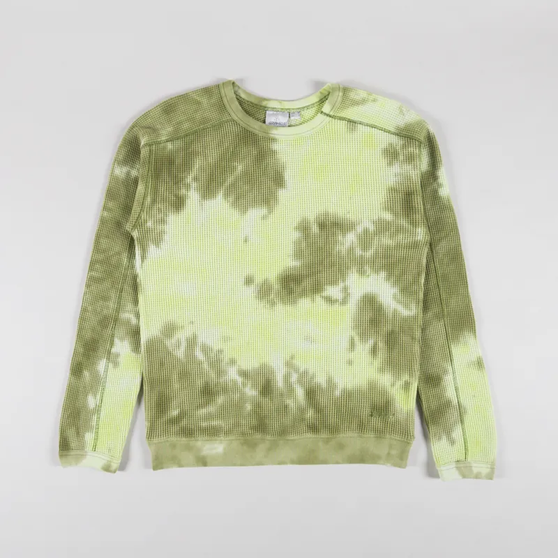 Gramicci Waffle Crew Pullover Jade Tie-Dye