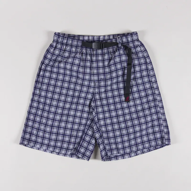 Gramicci Checkered Shell Shorts Navy Check