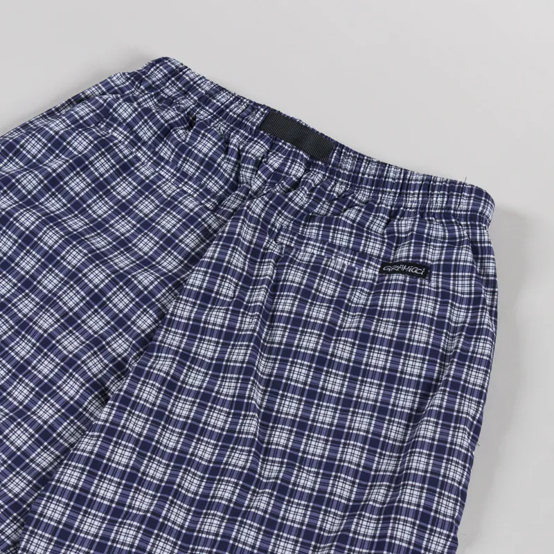 Gramicci Checkered Shell Shorts Navy Check-3