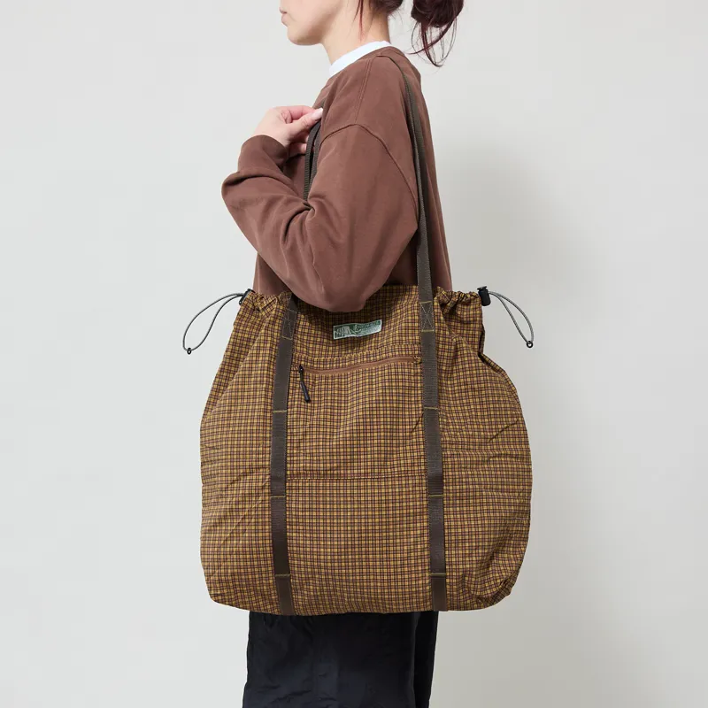 Gramicci Womens Utility Tote Bag Brown Check-1