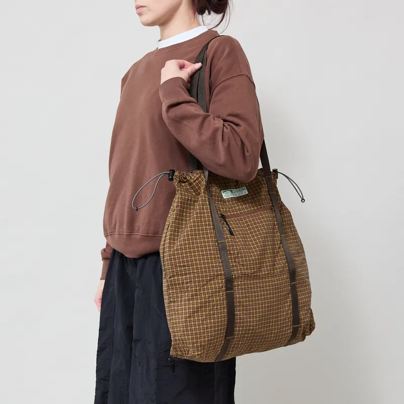 Gramicci Womens Utility Tote Bag Brown Check