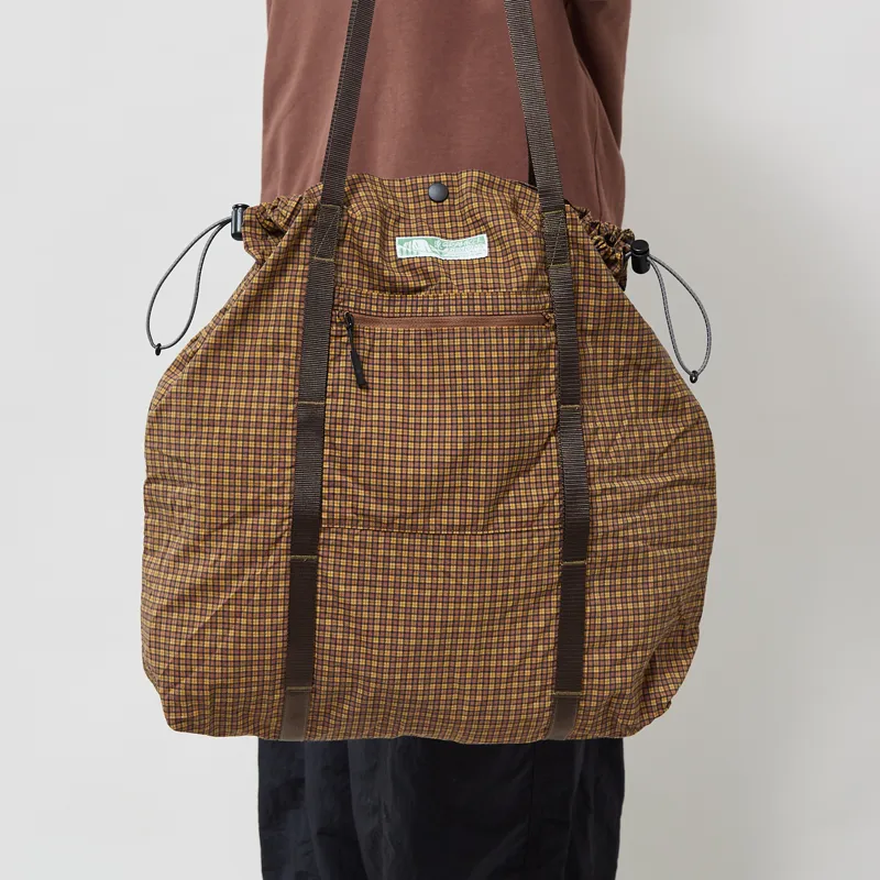 Gramicci Womens Utility Tote Bag Brown Check-3
