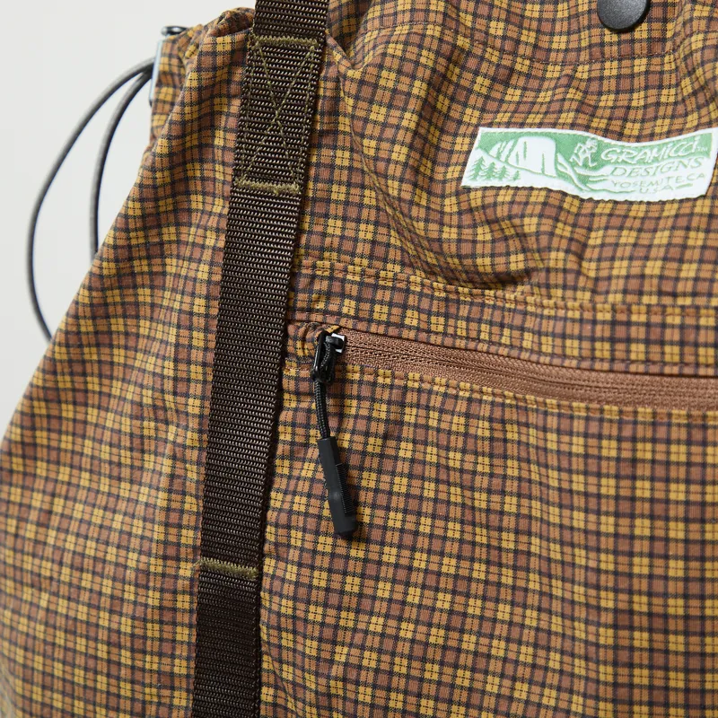 Gramicci Womens Utility Tote Bag Brown Check-5