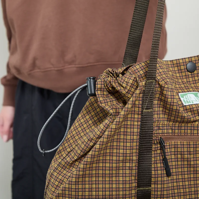 Gramicci Womens Utility Tote Bag Brown Check-6