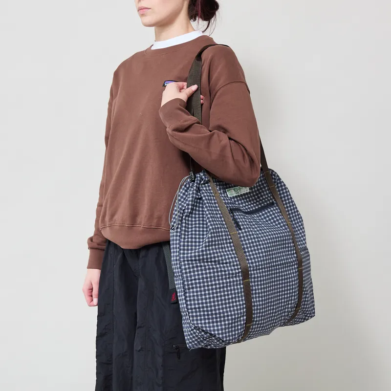 Gramicci Womens Utility Tote Bag Navy Check-1