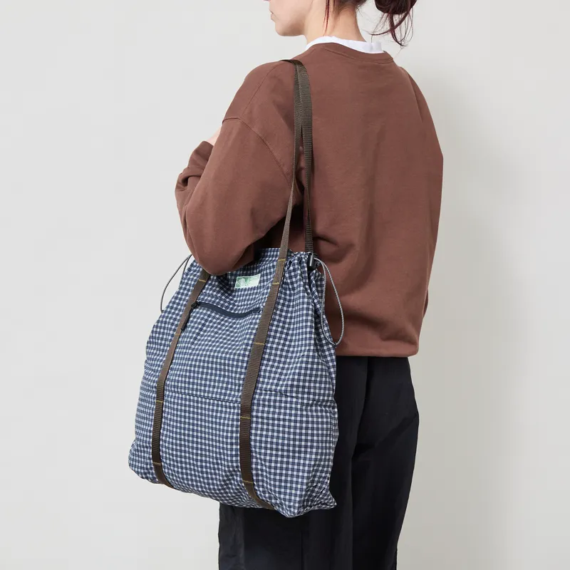 Gramicci Womens Utility Tote Bag Navy Check-2