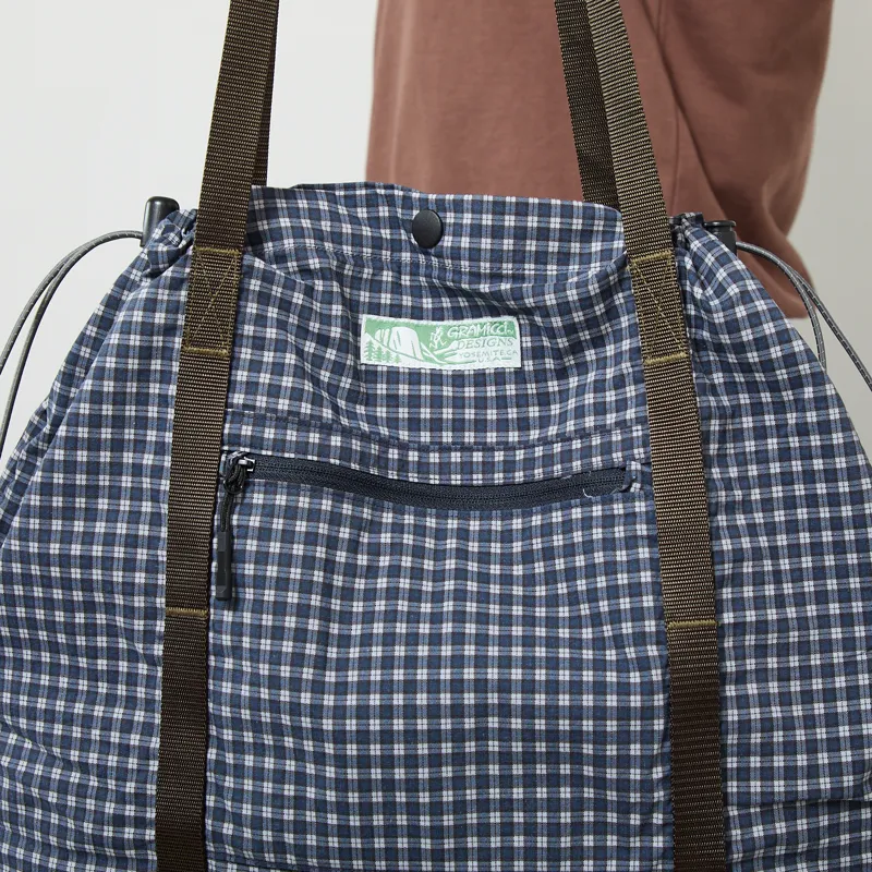 Gramicci Womens Utility Tote Bag Navy Check-4