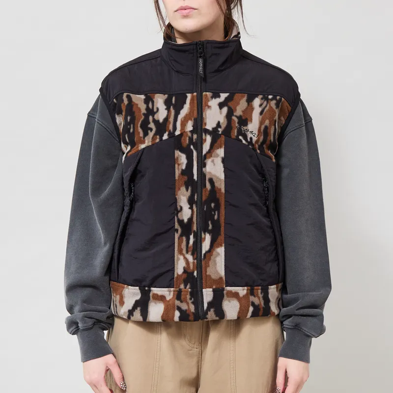 Gramicci Womens Thermal Fleece Vest Bark Camo