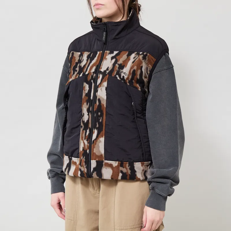 Gramicci Womens Thermal Fleece Vest Bark Camo-1