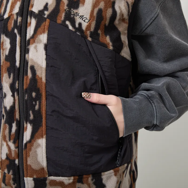 Gramicci Womens Thermal Fleece Vest Bark Camo-7