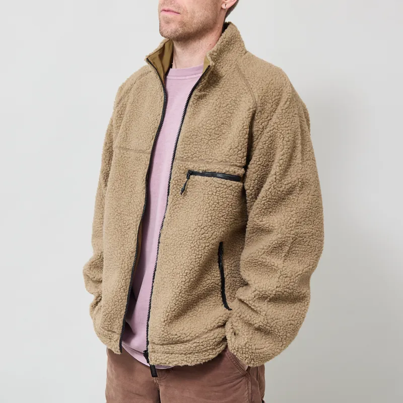 Gramicci Reversible Sherpa Jacket Beige Tan-2