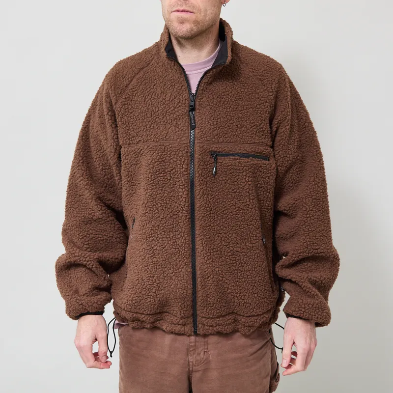 Gramicci Reversible Sherpa Jacket Dark Brown Black