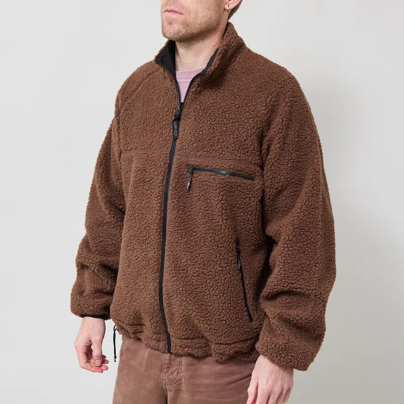Gramicci Reversible Sherpa Jacket Dark Brown Black-2