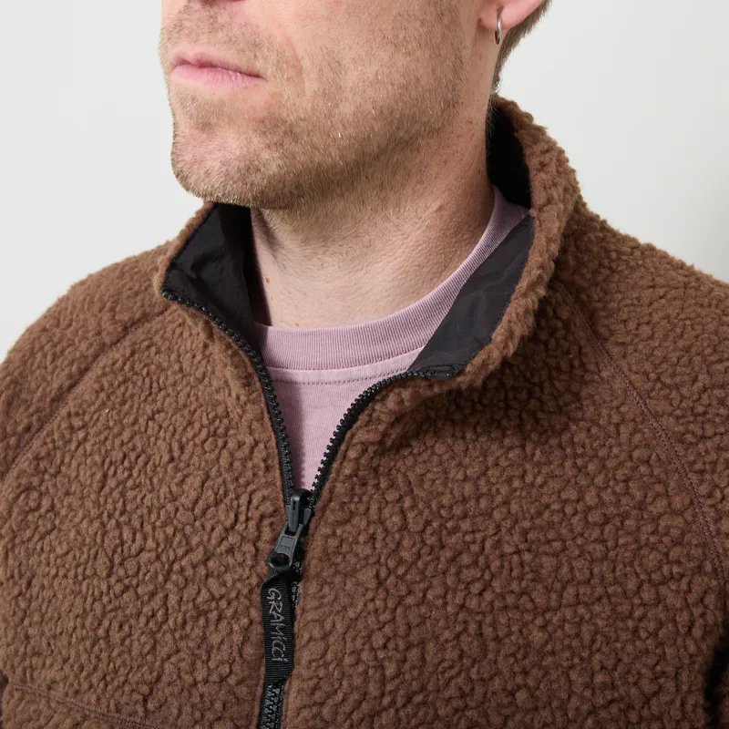 Gramicci Reversible Sherpa Jacket Dark Brown Black-6