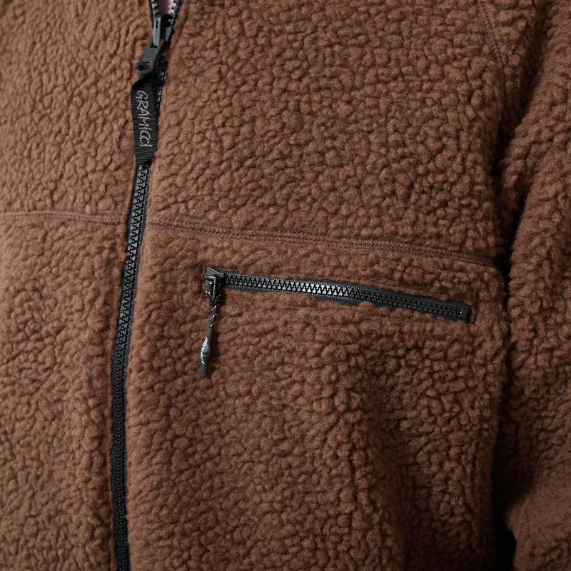 Gramicci Reversible Sherpa Jacket Dark Brown Black-8