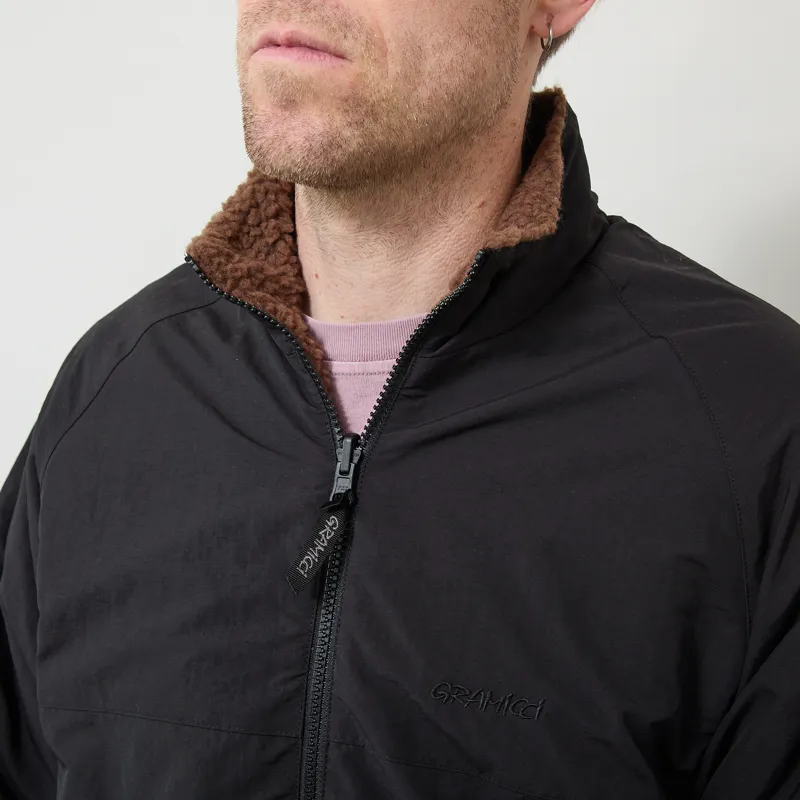 Gramicci Reversible Sherpa Jacket Dark Brown Black-7