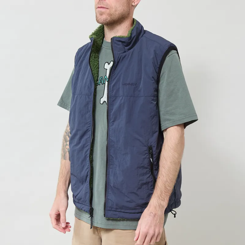 Gramicci Reversible Sherpa Vest Olive Navy-3